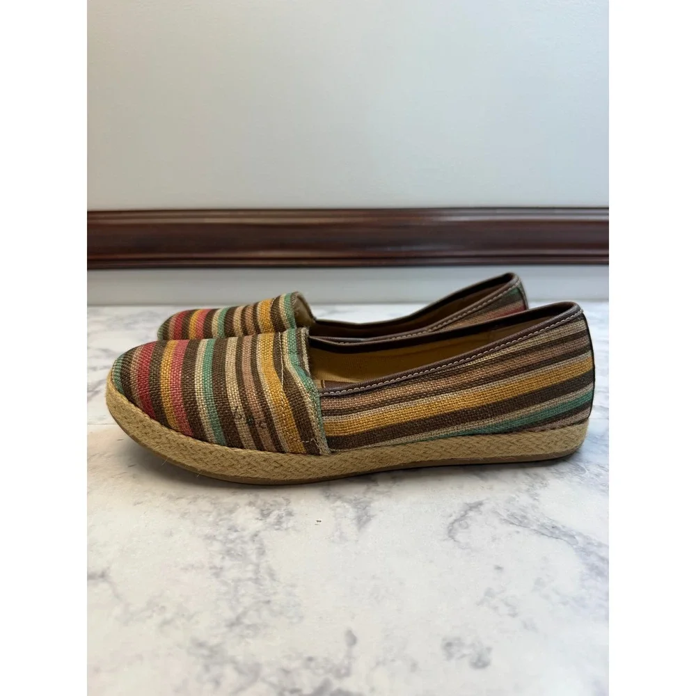 b.o.c. Born Concept Women 8M Striped Espadrille Flats Multi Color C87223 CCAH15